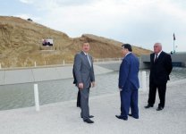 Azerbaijani President inspects construction of Valvalachay-Takhtakorpu channel`s first section (PHOTO)